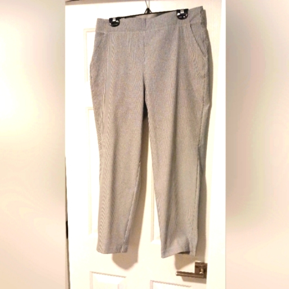 Max Studio Blue and White Striped Pants